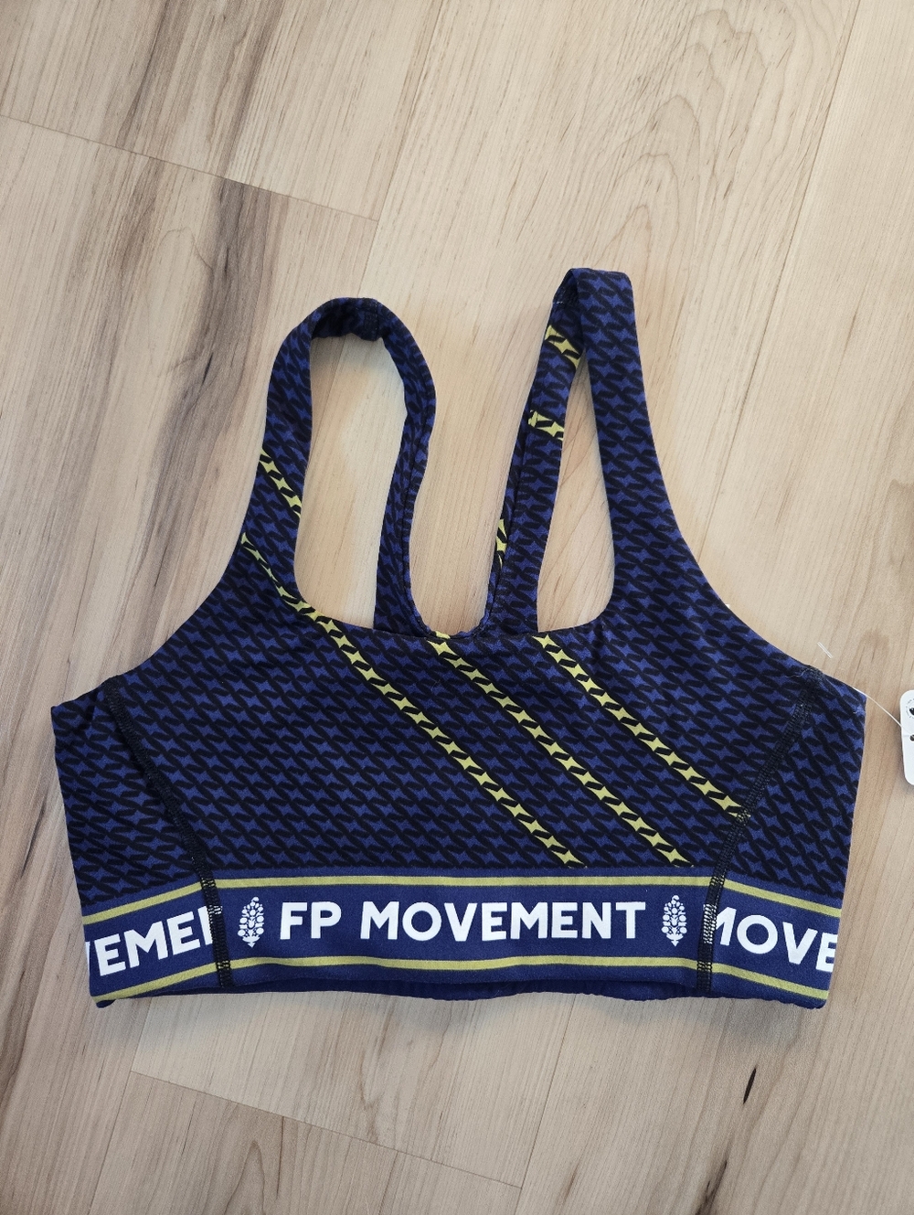 NWT FP Movement Never Better Square Neck Sports Bra, Black Combo, Size Small